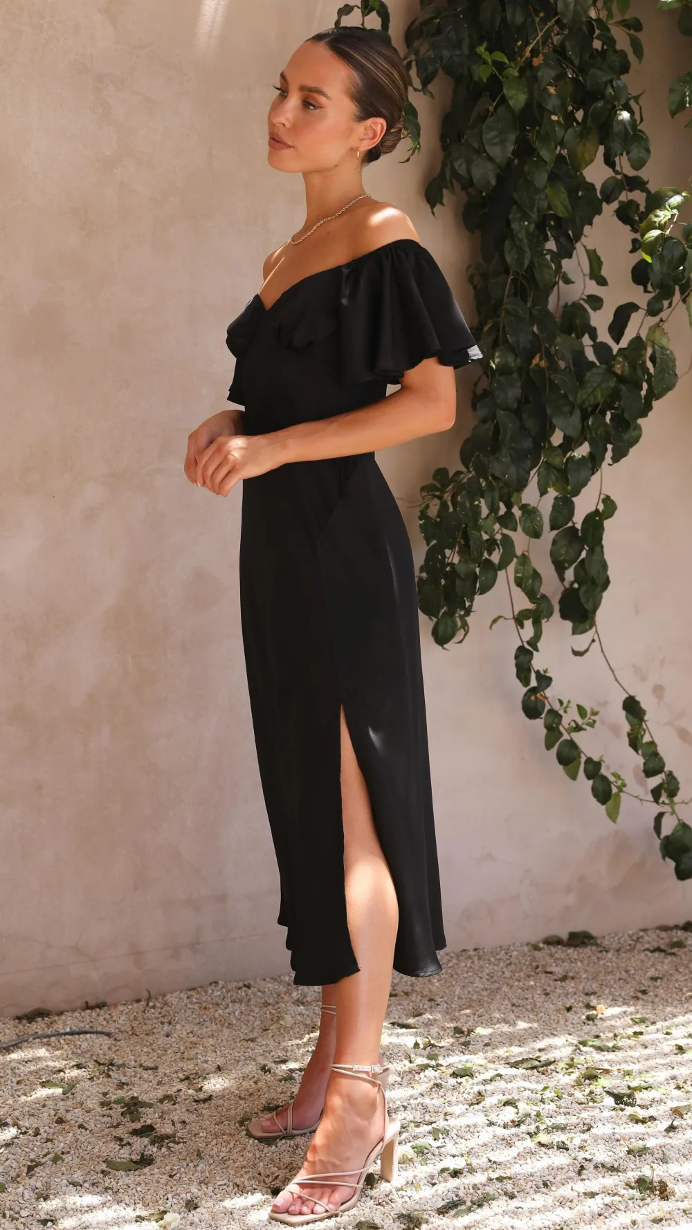 LILYWHYT Dresses|Bridesmaid^Louisa Midi Dress - Black