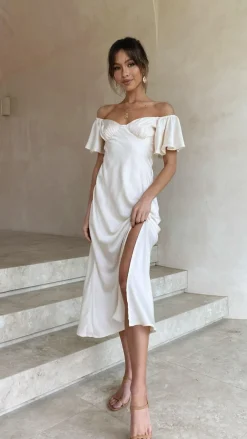 LILYWHYT Hen'S Collection|Dresses^Louisa Midi Dress - Ivory