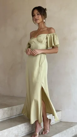 LILYWHYT Dresses|Bridesmaid^Louisa Midi Dress - Olive
