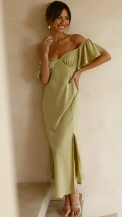 LILYWHYT Dresses|Bridesmaid^Louisa Midi Dress - Olive