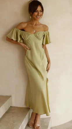 LILYWHYT Dresses|Bridesmaid^Louisa Midi Dress - Olive