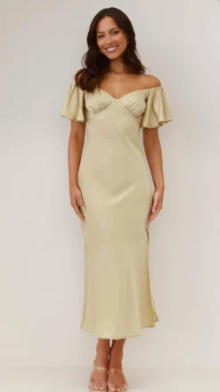 LILYWHYT Dresses|Bridesmaid^Louisa Midi Dress - Olive