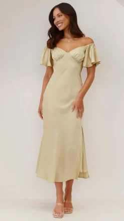 LILYWHYT Dresses|Bridesmaid^Louisa Midi Dress - Olive