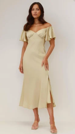 LILYWHYT Dresses|Bridesmaid^Louisa Midi Dress - Olive