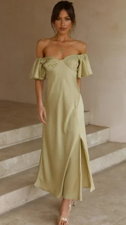 LILYWHYT Dresses|Bridesmaid^Louisa Midi Dress - Olive
