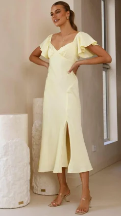 LILYWHYT Dresses|Bridesmaid^Louisa Midi Dress - Yellow