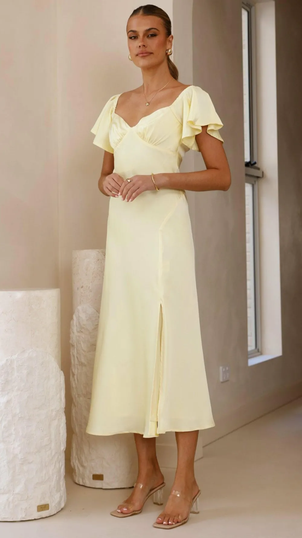 LILYWHYT Dresses|Bridesmaid^Louisa Midi Dress - Yellow