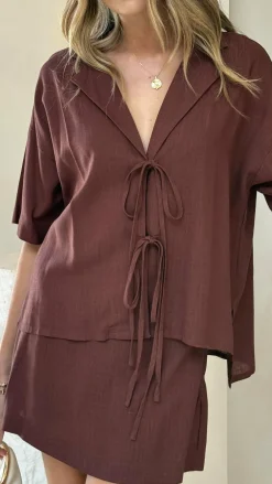 YH AND CO Sets|Bottoms^Louise Mini Skort - Brown