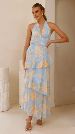 SASHA (BNE) Dresses|Maxi^Louka Layered Maxi Dress - Blue/Yellow Floral