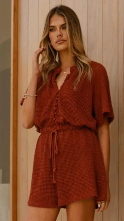 Alive Girl Playsuits^Loula Playsuit - Rust