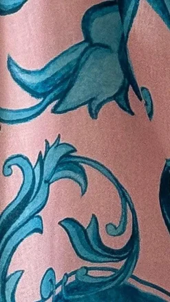 Bubblegum Dresses|Maxi^Lucia Long Sleeve Maxi Dress - Aqua/Pink Print