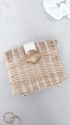 Angel Whisper Bags|Party^Lucinda Straw Shell Bag