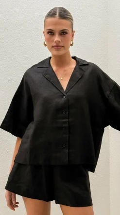 Alive Girl Sets|Tops^Luna Button Up Shirt - Black