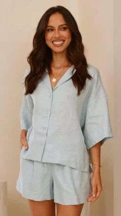 Alive Girl Sets|Tops^Luna Button Up Shirt - Blue