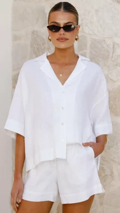 Alive Girl Sets|Tops^Luna Button Up Shirt - White