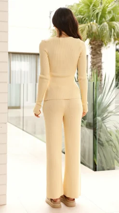 Main St Sets^Lyra Ribbed Pants - Yellow