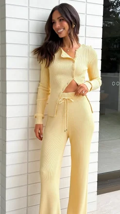 Main St Sets^Lyra Ribbed Pants - Yellow