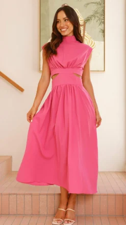 Love Lily the Label Sale Dresses^Maddison Midi Dress - Hot Pink