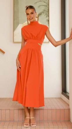 Love Lily the Label Sale Dresses^Maddison Midi Dress - Orange