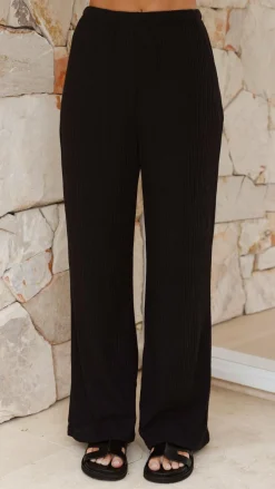 By Frankie Sets|Bottoms^Madian Button Up Shirt and Pants Set - Black