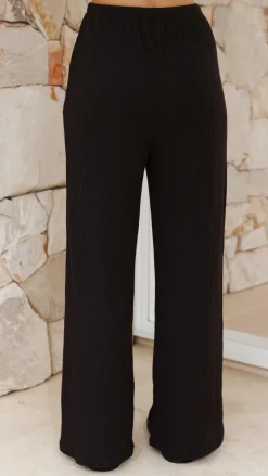By Frankie Sets|Bottoms^Madian Button Up Shirt and Pants Set - Black