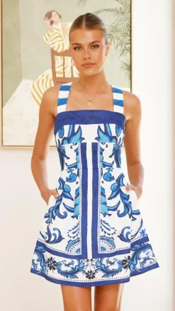 Bubblegum Dresses|Mini^Maegan Mini Dress - Sapphire / White Zayna