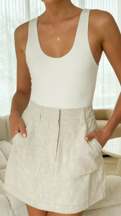 Fashion Allied Bottoms^Maggie Mini Skirt - Natural