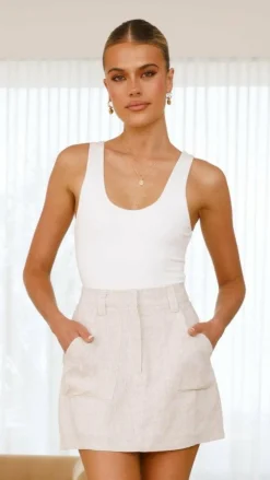 Fashion Allied Bottoms^Maggie Mini Skirt - Natural