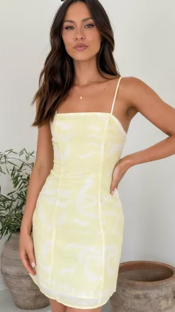 LILYWHYT Sale Dresses^Mahala Mini Dress - Yellow / White