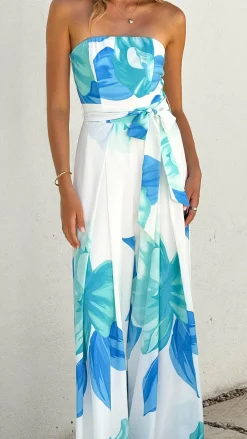 Style State Jumpsuits^Maisy Strapless Jumpsuit - Blue Teal