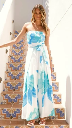 Style State Jumpsuits^Maisy Strapless Jumpsuit - Blue Teal