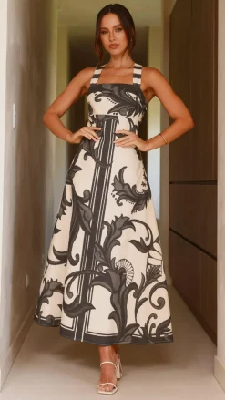 Mia Milani Dresses|Maxi^Mandy Maxi Dress - Cream / Black