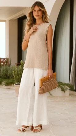 Fashion Allied Tops^Marah Sleeveless Top - Tan