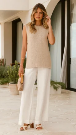 Fashion Allied Tops^Marah Sleeveless Top - Tan