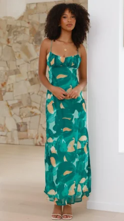 SASHA (BNE) Dresses|Midi^Margie Midi Dress - Green Print