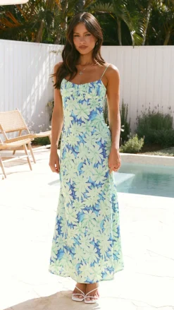 SASHA (BNE) Sale Dresses|Wedding Guest Dresses^Margie Midi Dress - Green/Blue