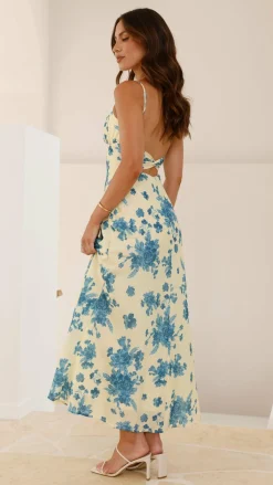 SASHA (BNE) Sale Dresses^Margie Midi Dress - Yellow / Blue Floral