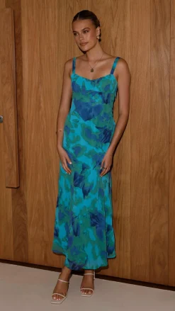 SASHA (BNE) Dresses|Midi^Margo Midi Dress - Blue/Green Floral