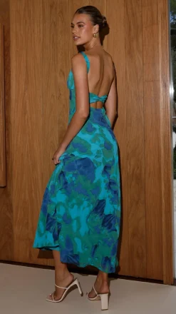 SASHA (BNE) Dresses|Midi^Margo Midi Dress - Blue/Green Floral