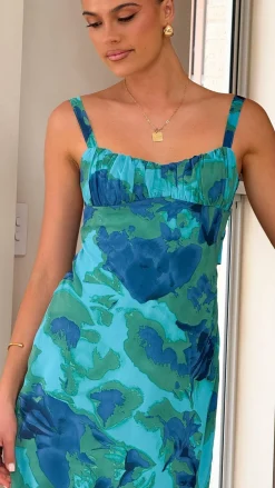 SASHA (BNE) Dresses|Midi^Margo Midi Dress - Blue/Green Floral