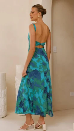 SASHA (BNE) Dresses|Midi^Margo Midi Dress - Blue/Green Floral