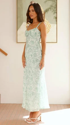 SASHA (BNE) Dresses|Midi^Margo Midi Dress - Green Flower