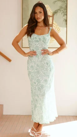 SASHA (BNE) Dresses|Midi^Margo Midi Dress - Green Flower