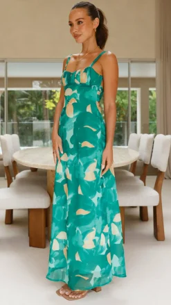 SASHA (BNE) Dresses|Midi^Margo Midi Dress - Green Print