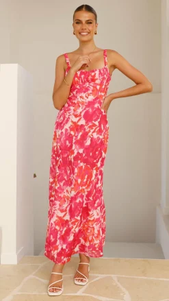 SASHA (BNE) Dresses|Midi^Margo Midi Dress - Pink/Red Floral