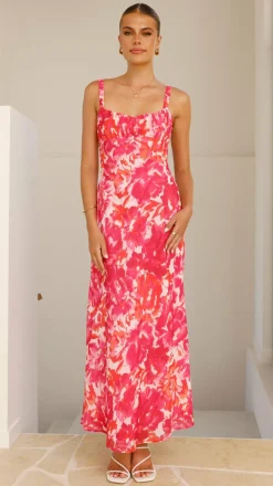 SASHA (BNE) Dresses|Midi^Margo Midi Dress - Pink/Red Floral