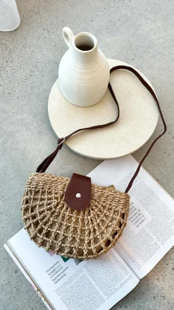 Angel Whisper Bags^Marielle Half Moon Bag - Straw