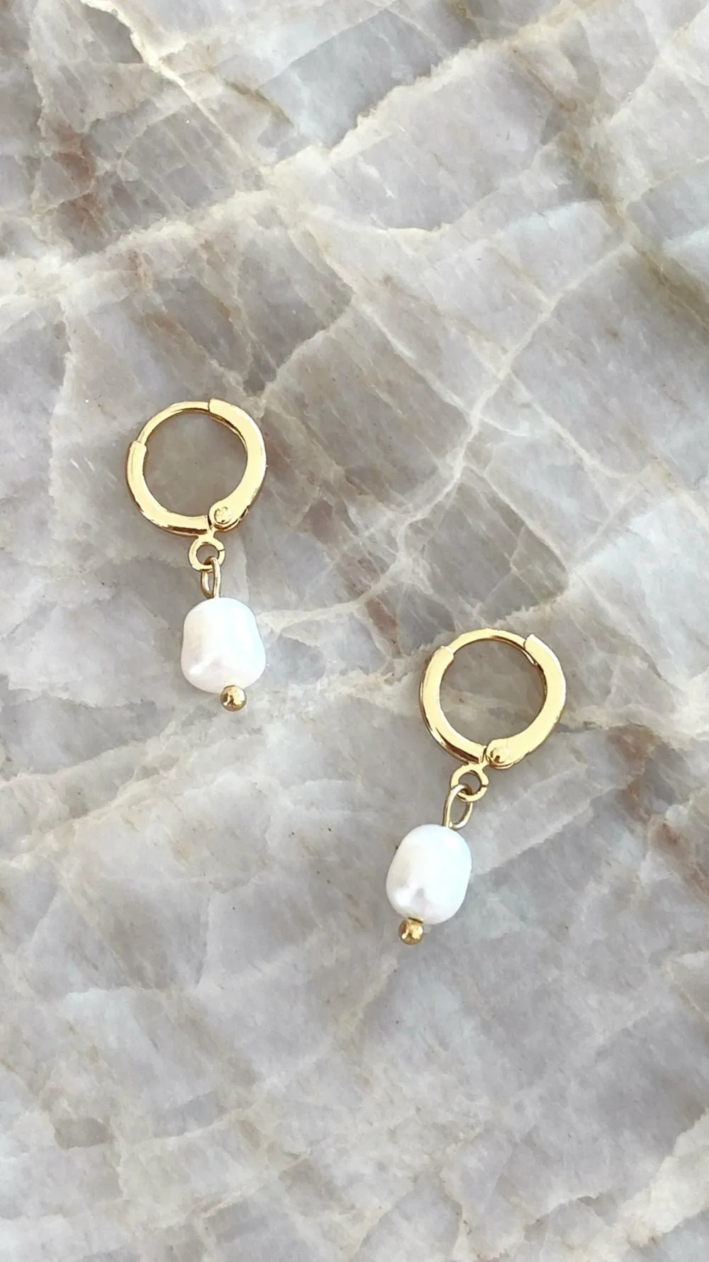 Angel Whisper Earrings|Mi Amore^Marley Sleepers - Gold/Pearl