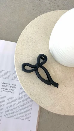 Angel Whisper Hair Accessories|Bump Friendly^Matte Bow Claw Clip - Black