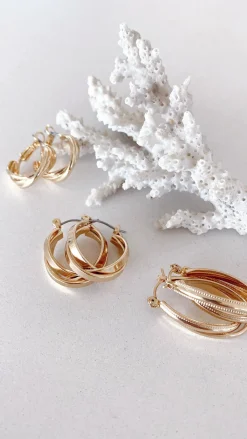 Angel Whisper Earrings|Je T'Aime^Maya Twist Earrings Set - Gold